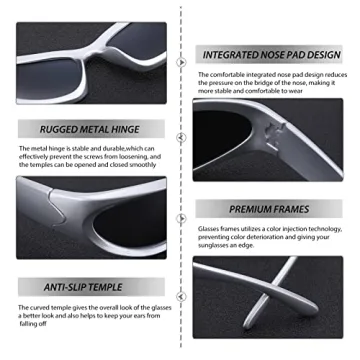 NULOOQ Wrap Around Trendy Sunglasses for All