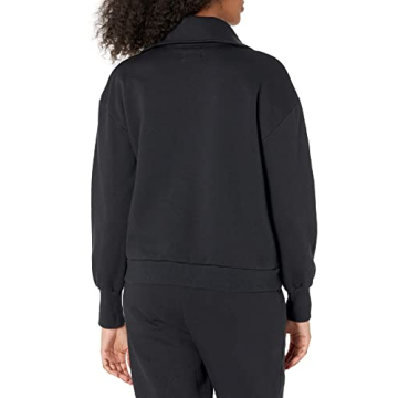 The Drop Women's Hayley Half Zip Fleece Sweatshirt Black