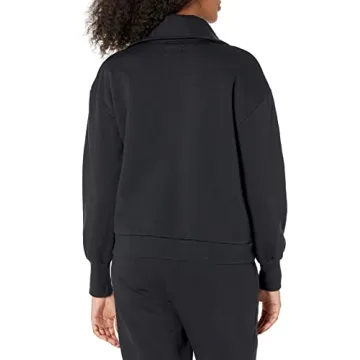 The Drop Women's Hayley Half Zip Fleece Sweatshirt Black