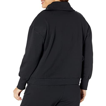 The Drop Women's Hayley Half Zip Fleece Sweatshirt Black