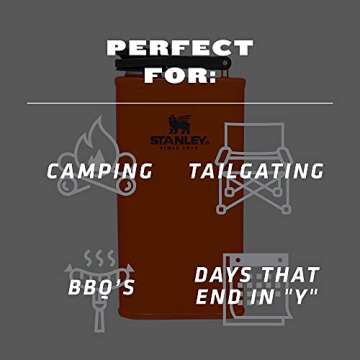 Stanley Classic Easy Fill 8 oz Flask - Leakproof Stainless Steel Adventure Flask