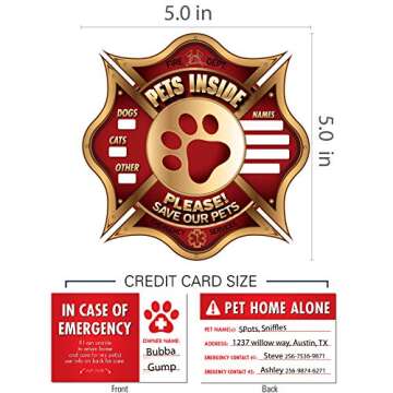 Vinyl Friend Pet Alert Stickers - Fire Safety Alert for Pets