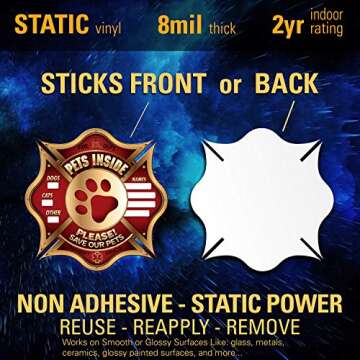 Vinyl Friend Pet Alert Stickers for Fire Safety