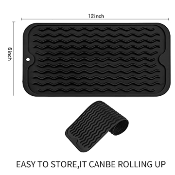 MicoYang Eco-Friendly Silicone Dish Drying Mat - 12x6