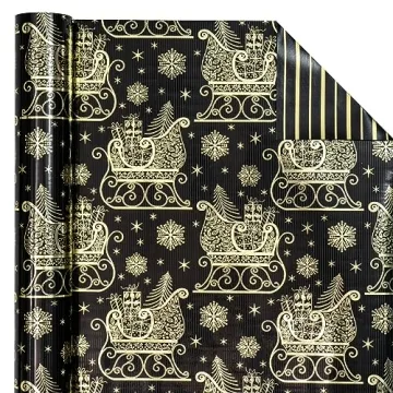 WRAPAHOLIC Reversible Christmas Wrapping Paper for Celebrations
