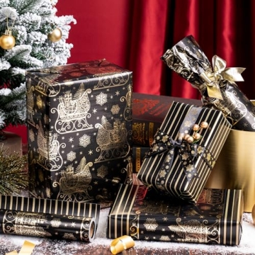 WRAPAHOLIC Reversible Christmas Wrapping Paper for Celebrations