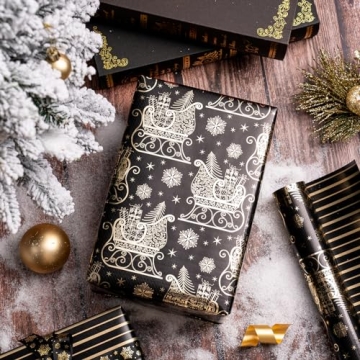 WRAPAHOLIC Reversible Christmas Wrapping Paper for Celebrations