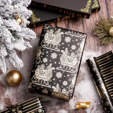 WRAPAHOLIC Reversible Christmas Wrapping Paper for Celebrations