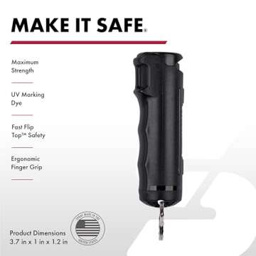 SABRE Pepper Spray with Fast Flip Top - Maximum Strength OC Spray for Rapid Defense