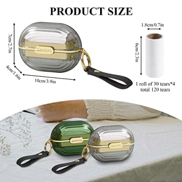 Modixun Double-Sided Travel Portable Lint Roller with Hand Strap, Reusable Mini Extra Sticky Dog Cat Pet Hair Remover, Luxury Lint Remover for Clothes Bag Dust Fuzz Fur with 4 Refills, Grey