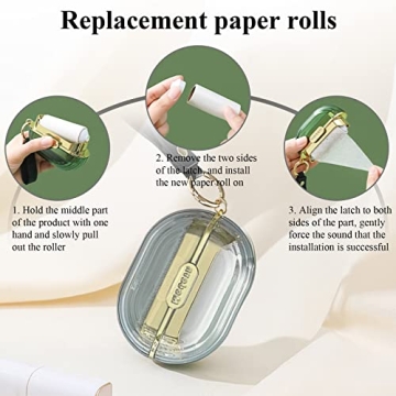 Modixun Double-Sided Travel Portable Lint Roller with Hand Strap, Reusable Mini Extra Sticky Dog Cat Pet Hair Remover, Luxury Lint Remover for Clothes Bag Dust Fuzz Fur with 4 Refills, Grey