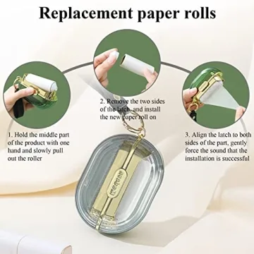 Modixun Double-Sided Travel Portable Lint Roller with Hand Strap, Reusable Mini Extra Sticky Dog Cat Pet Hair Remover, Luxury Lint Remover for Clothes Bag Dust Fuzz Fur with 4 Refills, Grey