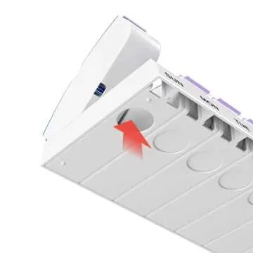 Ezy Dose Weekly AM/PM Pill Organizer, 7-Day Vitamin and Medication Box with Large Pop-Out Compartments, 2 Times a Day Pill Holder for Easy Dosing, Blue and Purple Lids, Travel-Friendly Design