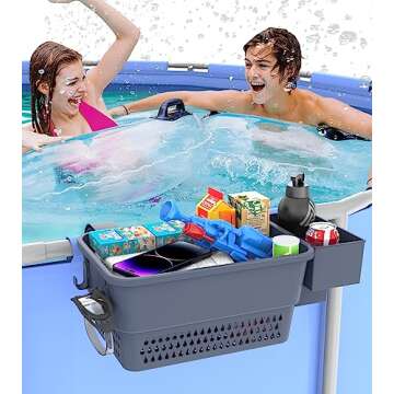 Awiivee Poolside Storage Basket for Above Ground Pools