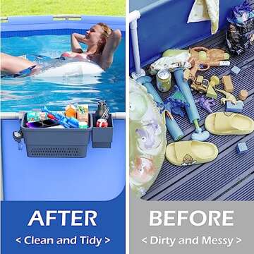 Awiivee Poolside Storage Basket for Above Ground Pools