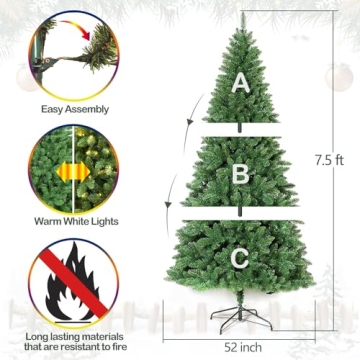 Hykolity 7.5ft Prelit Christmas Tree for Your Home