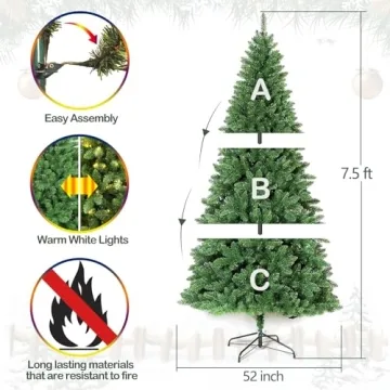 Hykolity 7.5ft Prelit Christmas Tree for Your Home
