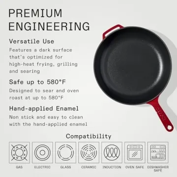 Made In Enameled Cast Iron Skillet - Quality Cookware