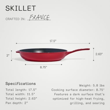 Made In Enameled Cast Iron Skillet - Quality Cookware