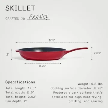 Made In Enameled Cast Iron Skillet - Quality Cookware