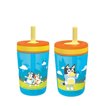 Zak Designs 15oz Bluey Kelso Tumbler Set - Fun, Durable, and Leak-Proof!