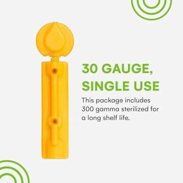 Care Touch Lancets for Diabetes Testing - 30 Gauge Diabetic Lancets for Blood Testing and Glucose Testing - Fits Most Lancing Devices - Sterile, Single Use 30g Blood Sugar Lancets - 300 count