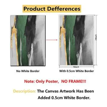 Abstract Green and Gold Canvas Wall Art Geometric Abstract Painting Dark Green Painting for Walls Large Minimalist Abstract Art Green and Gold Posters for Living Room Bedroom Decor 16x24inch No Frame