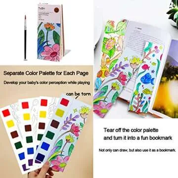 JUNQIU Watercolor Coloring Books for Kids Ages 4-8, Pocket Watercolor Painting Book for Toddlers, Arts and Crafts for Girls Boys, Water Colors Paint Kids