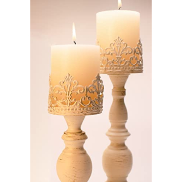 Vintage Gothic Candle Holders Set of 3- Distressed Metal