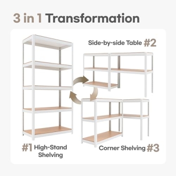 Adjustable 5-Tier Shelving Unit with Sturdy Design
