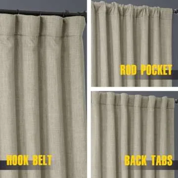 HPD Half Price Drapes Faux Linen Textured Room Darkening Curtains for Bedroom 84 Inches Long (1 Panel), 50W X 84L Curtains for Living Room Home Decor, Oatmeal