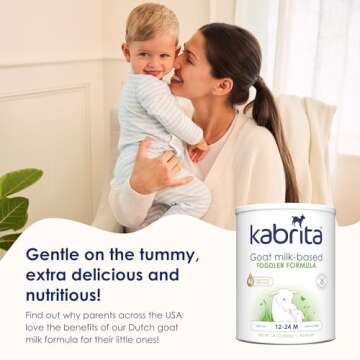 Kabrita Goat Milk Toddler Formula - Easy to Digest Baby Formula 12-24 Months - Contains Vitamin C, D, Iron, DHA, Non-GMO - Gentle on Sensitive Tummies - Formula Supporting Gut Health & Sleep - 28Oz.