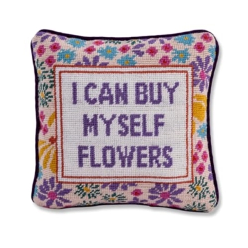 Handmade Needlepoint Floral Pillow - Elegant Home Decor Accent