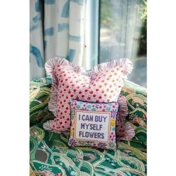 Handmade Needlepoint Floral Pillow Stylish Home Decor