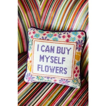 Handmade Needlepoint Floral Pillow Stylish Home Decor