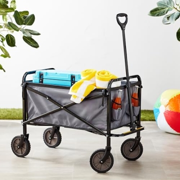 Amazon Basics Heavy Duty Collapsible Utility Wagon Gray