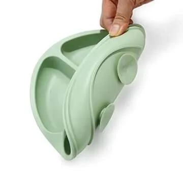 PandaEar Silicone Toddler Plates - Non-Slip & Dishwasher Safe