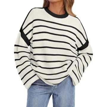 Stylish LILLUSORY Women’s Striped Oversized Sweaters for Cozy Fall Wardrobe