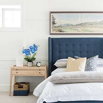 Orchids Artificial Flowers Arrangement Small Fake Orchid Faux Flowers in Silver Ceramic Vase Real Touch Phalaenopsis Orchid Plant White Orchid for Home Office Wedding Party Centerpiece Decoration