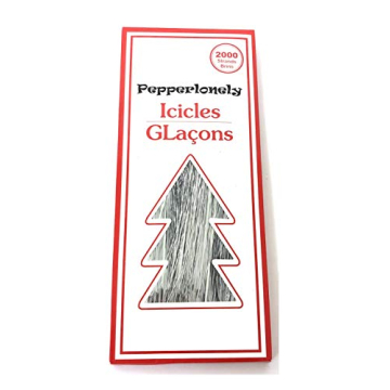 PEPPERLONELY 2000 Strands Silver Icicles Tinsel Decorations