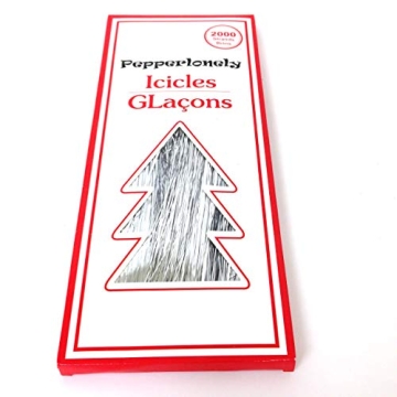 PEPPERLONELY 2000 Strands Silver Icicles Tinsel Decorations
