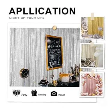 Hahuho Rainbow Sequin Backdrop Curtain for Parties and Weddings