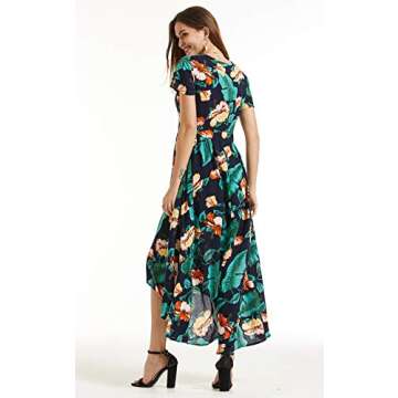 SONJA BETRO Women's Printed Floral Empire High/Low Hem Dress Plus Size