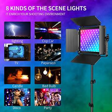GVM RGB LED Video Light Kit, Dimmable Photography Lighting with APP Control, 680RS 50W 3 Packs Led P...