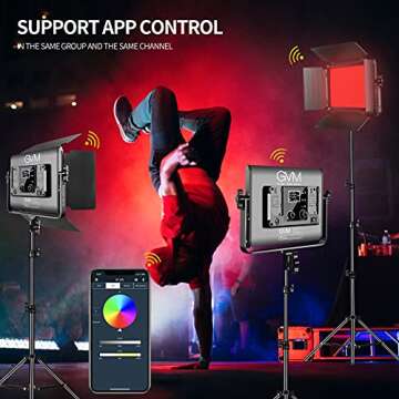 GVM RGB LED Video Light Kit, Dimmable Photography Lighting with APP Control, 680RS 50W 3 Packs Led Panel Light for YouTube Studio, Video Shooting, Gaming, Streaming, Zoom, Broadcasting, Conference