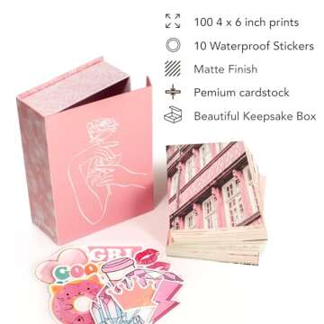 Artivo Pink Aesthetic Wall Collage Kit, 100 Set 4x6 inch for Teen Room Decor