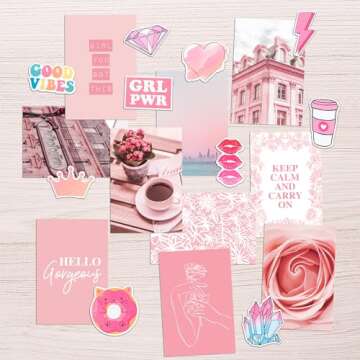 Artivo Pink Collage Kit for Teens - 100 Premium Prints