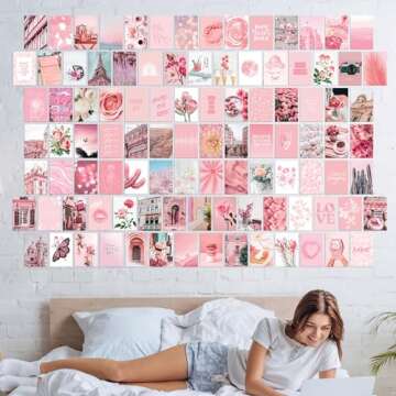 Artivo Pink Collage Kit for Teens - 100 Premium Prints