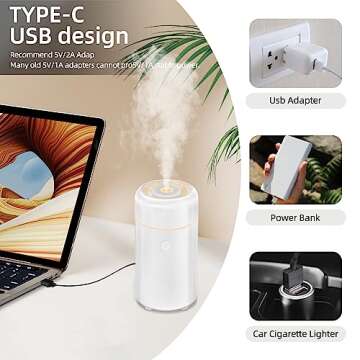 CHOUWEEK Car Diffusers Humidifier for Essential Oils,USB Car Aroma Air Diffuser,Car Scent Cool Mist ...