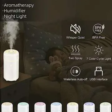 CHOUWEEK Car Diffusers Humidifier for Essential Oils,USB Car Aroma Air Diffuser,Car Scent Cool Mist Defuser,Mini Portable Aromatherapy Diffuser for Car,Home,Travel,Bedroom,Office Desk.